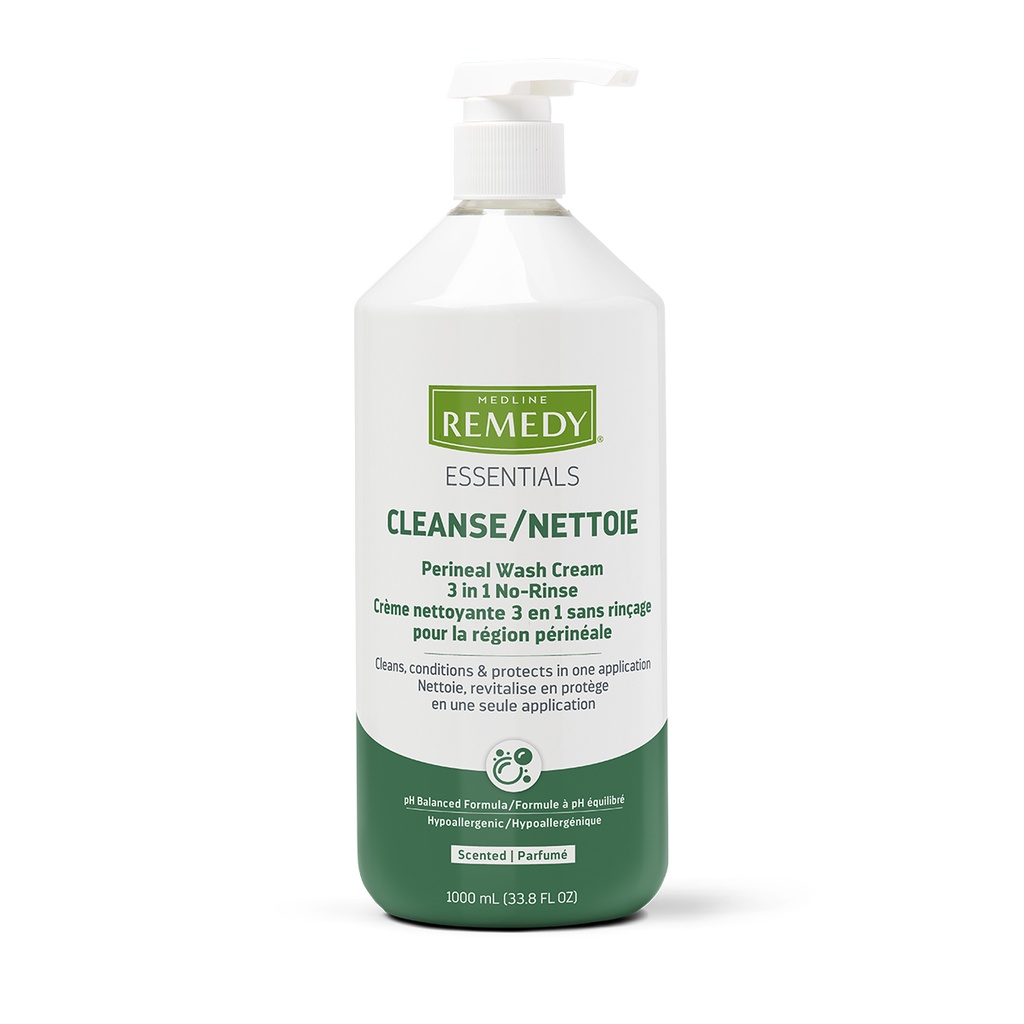 [204-0071-CASE] Remedy® Essentials No-Rinse perineal 3-in-1 Wash Cream; 1 L, Scented | CASE/6 EACH