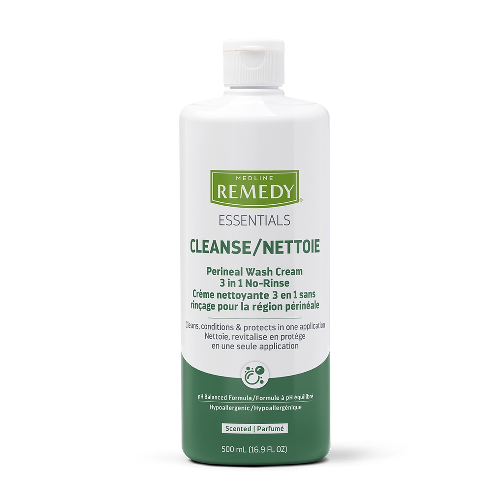 [204-0075-CASE] Remedy® Essentials No-Rinse perineal 3-in-1 Wash Cream; 500 mL, Scented | CASE/12 EACH