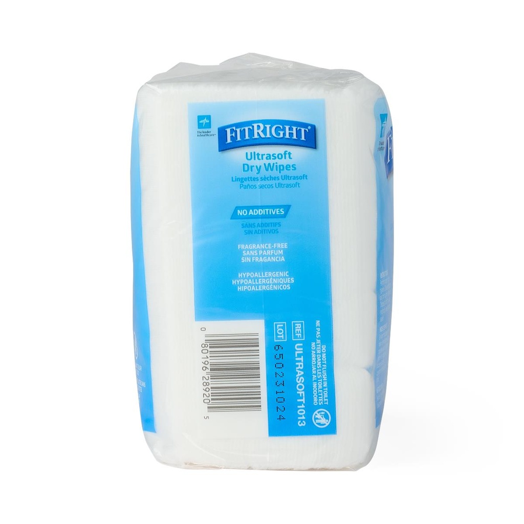 Medline Ultra-soft Dry Washcloth; 10" x 13" (25.4 cm x 33 cm) | CASE/500 EACH | BAG/50 EACH