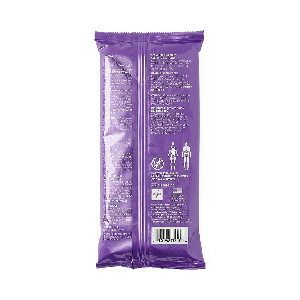 [MSC095102-CASE] ReadyBath® LUXE Total Body Cleansing Heavy-Weight Washcloth; Scented | BOX/24 PKG | CASE/24 PKG | CTN/24 PKG