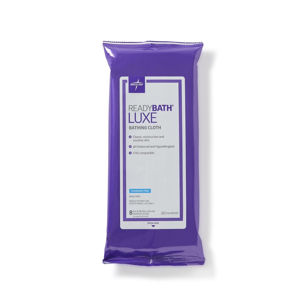 [MSC095103-CASE] ReadyBath® LUXE Total Body Cleansing Heavy-Weight Washcloth; Unscented | CASE/24 PKG | CTN/24 PKG