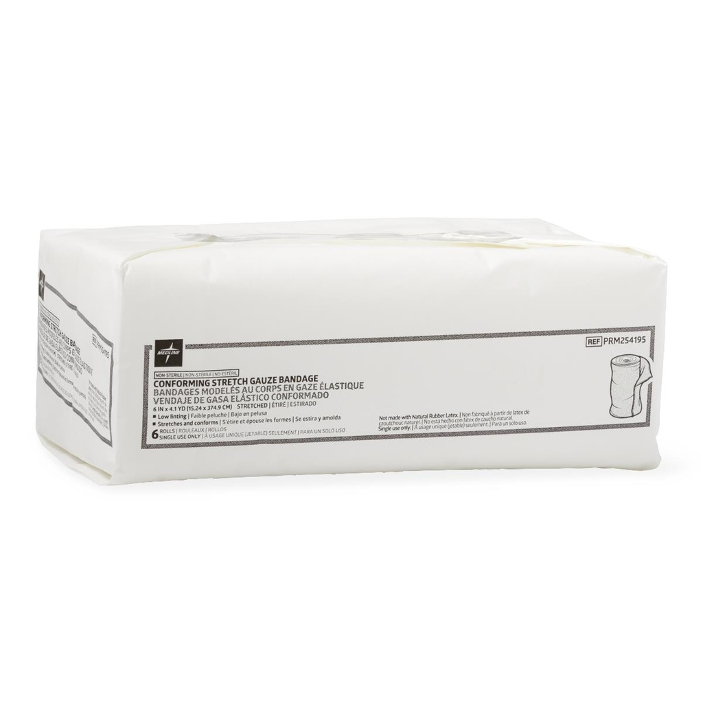 Medline Stretch Conforming Bandage; 6" x 5 yd. (15.2 cm x 4.5 m) | CASE/48 EACH | BOX/6 EACH
