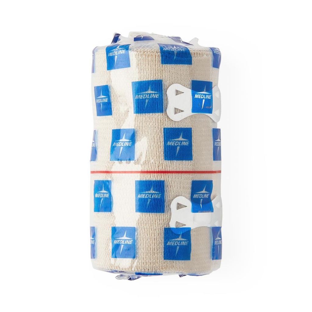 [MDS055003-CASE] Medline Sure-Wrap® Wraparound Elastic Bandage with Clips; 3" x 5 yd. (7.6 cm x 4.5 m) | CASE/50 EACH | BOX/10 EACH (CASE)