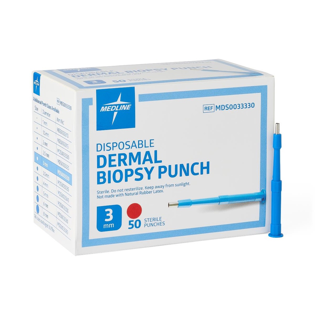 [MDS0033330B-BOX] Medline Sterile Biopsy Punch; Diameter 3 mm | BOX/50 EACH
