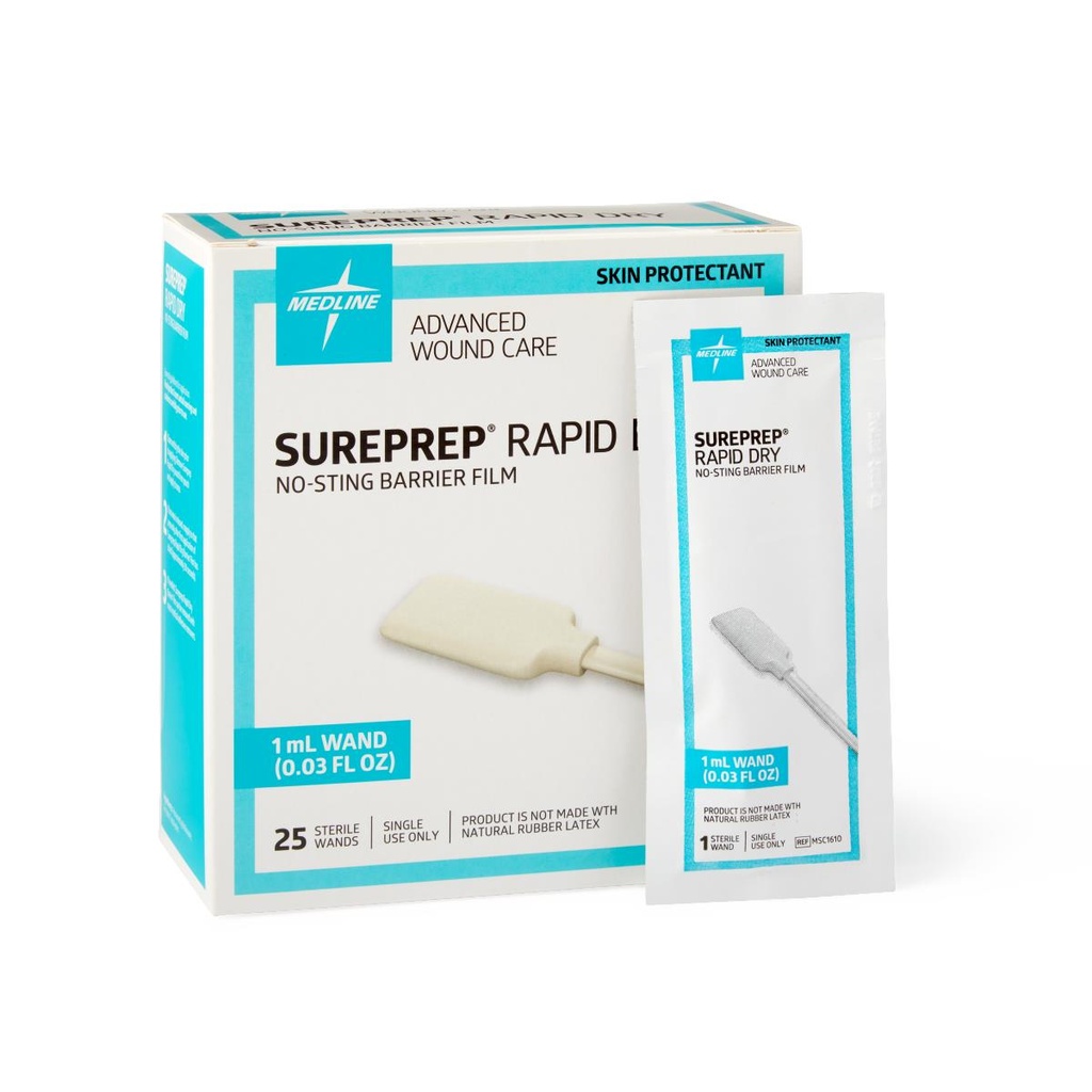 Medline SurePrep® Rapid-Dry Skin Protectant; 1 mL, Wand | CASE/100 EACH | BOX/25 EACH