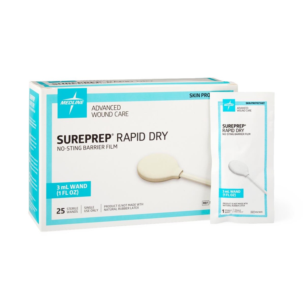 [MSC1613-BOX] Medline SurePrep® Rapid-Dry Skin Protectant; 3 mL, Wand | CASE/100 EACH | BOX/25 EACH