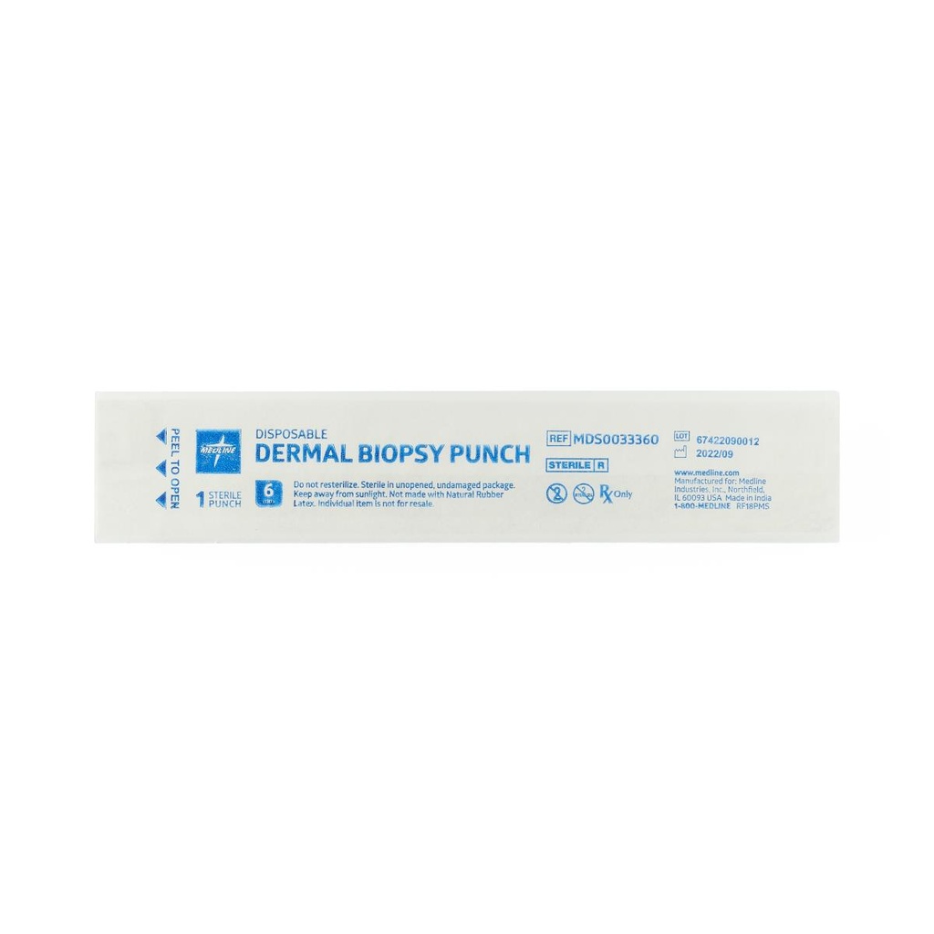 [MDS0033360B-BOX] Medline Sterile Biopsy Punch; Diameter 6 mm | BOX/50 EACH