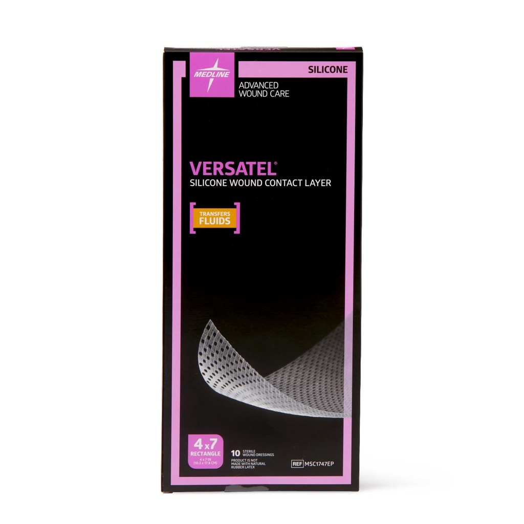 [MSC1747EP-BOX] Versatel Silicone Contact Layer Dressing; 4" x 6.75" (10 cm x 17 cm) | CASE/50 EACH | BOX/10 EACH