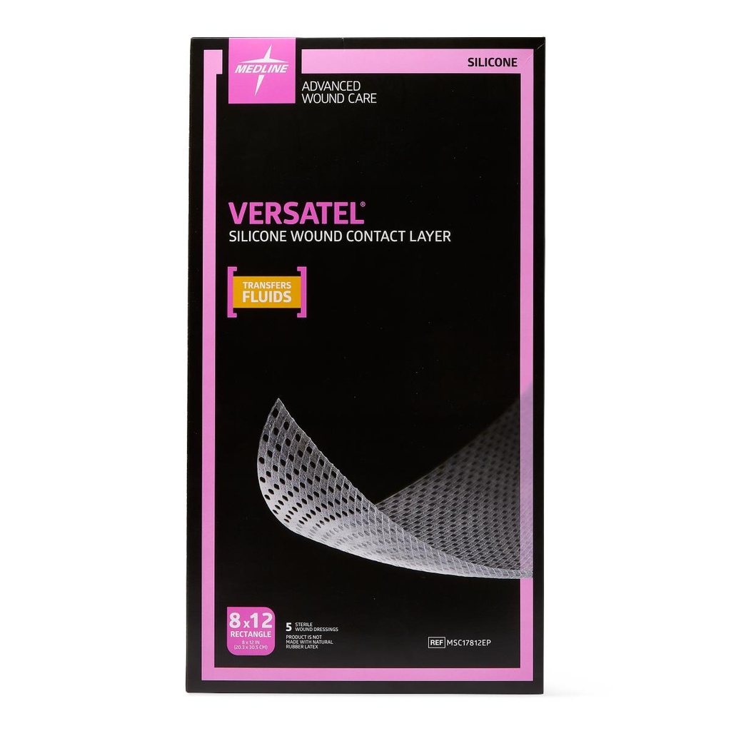 [MSC17812EP-BOX] Versatel Silicone Contact Layer Dressing; 8" x 12" (20 cm x 30 cm) | CASE/25 EACH | BOX/5 EACH