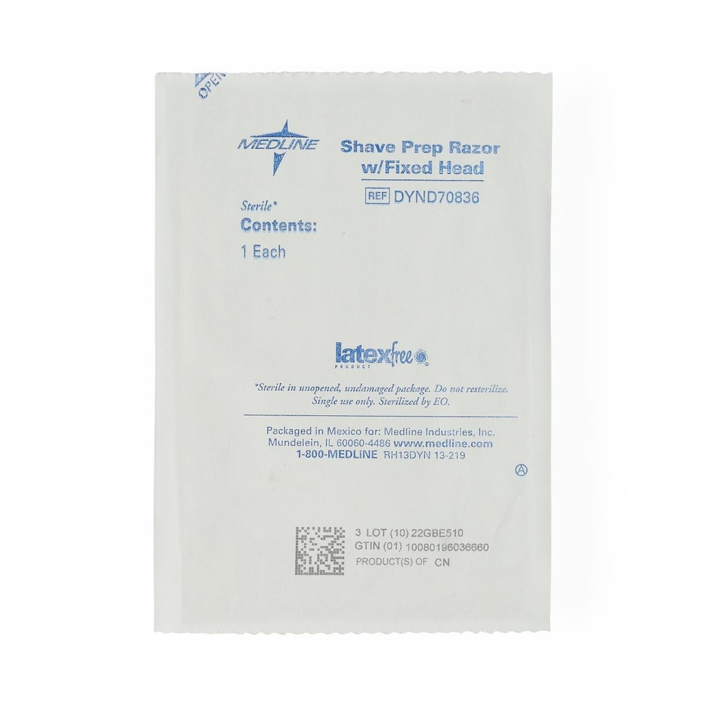 [DYND70836-CASE] Medline Sterile Double-Sided Shave-Prep Razor | CASE/100 EACH
