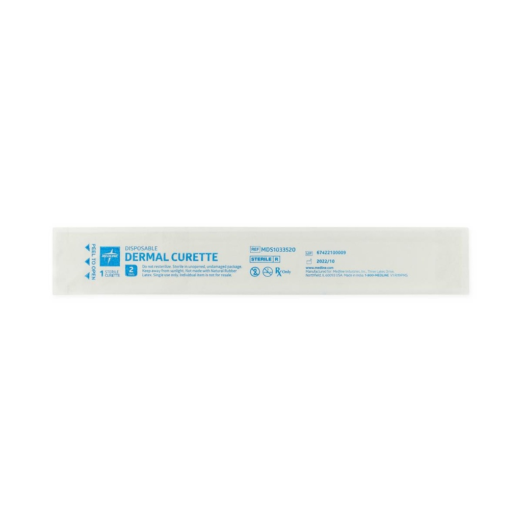 [MDS1033520-BOX] Medline Sterile Single-Use Dermal Curette; 2.0 mm | BOX/50 EACH