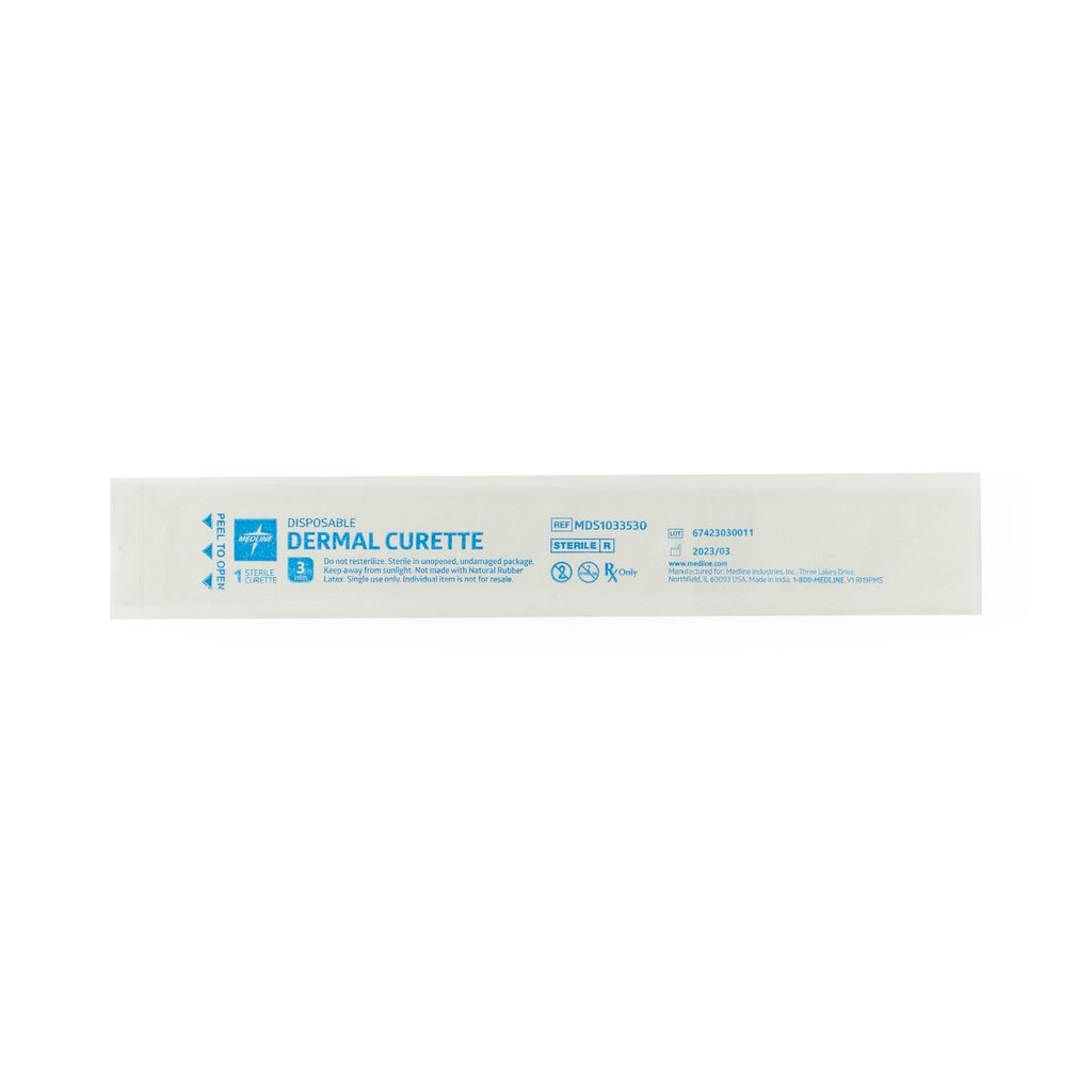[MDS1033530-BOX] Medline Sterile Single-Use Dermal Curette; 3.0 mm | BOX/50 EACH