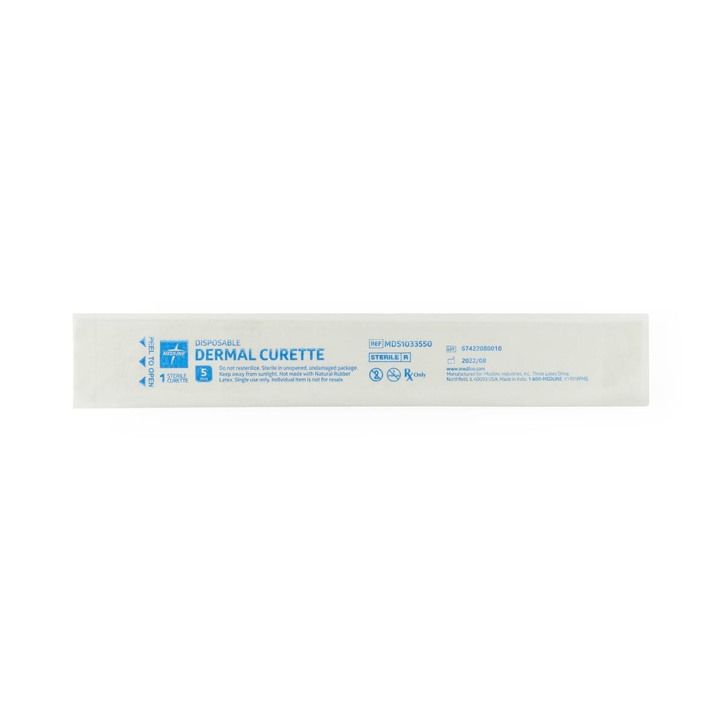 [MDS1033550-BOX] Medline Sterile Single-Use Dermal Curette; 5.0 mm | BOX/50 EACH