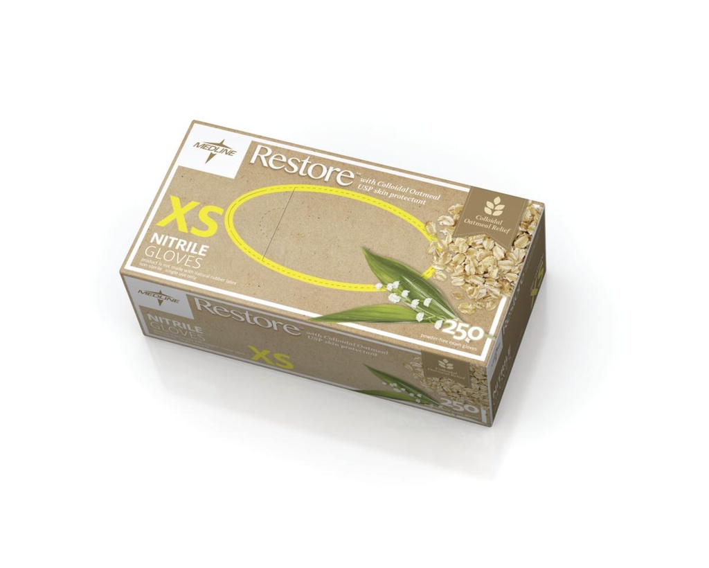 Restore® Powder-Free Nitrile Exam Glove with Oatmeal | CASE/2300 EACH;BOX/230 EACH