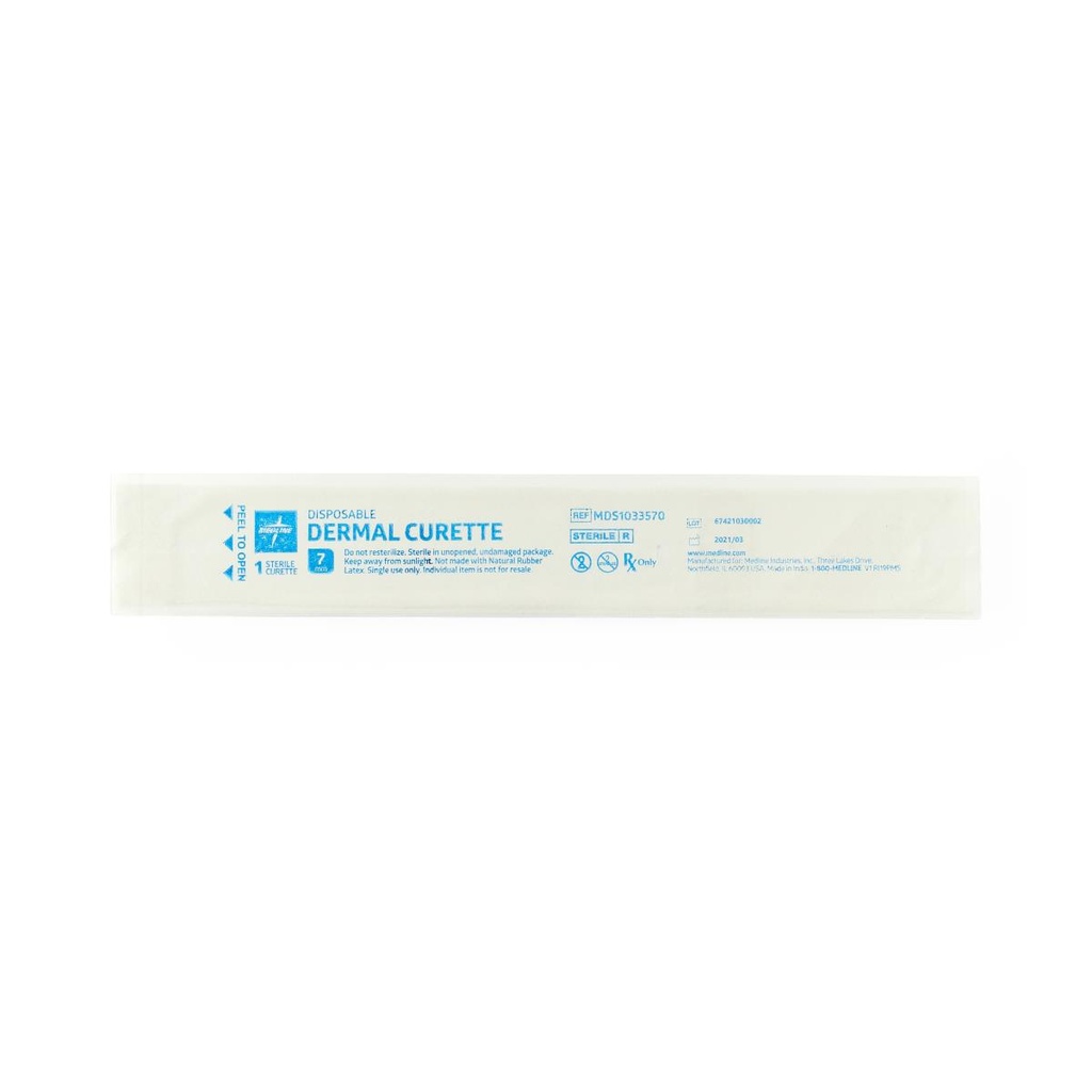 Medline Sterile Single-Use Dermal Curette; 7.0 mm | BOX/50 EACH