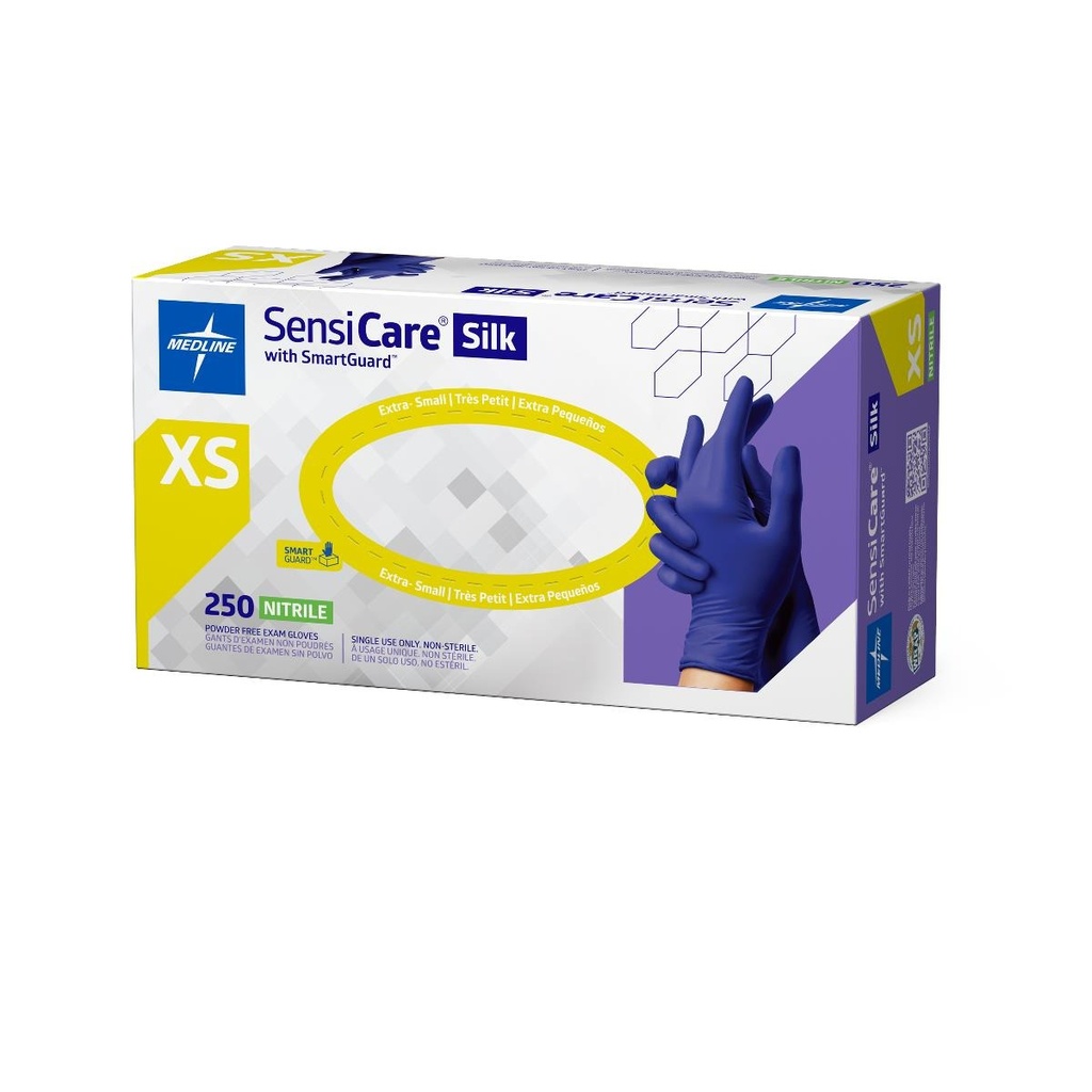 SensiCare® Silk Powder-Free Nitrile Exam Glove; Extra Small | CASE/2500 EACH;BOX/250 EACH