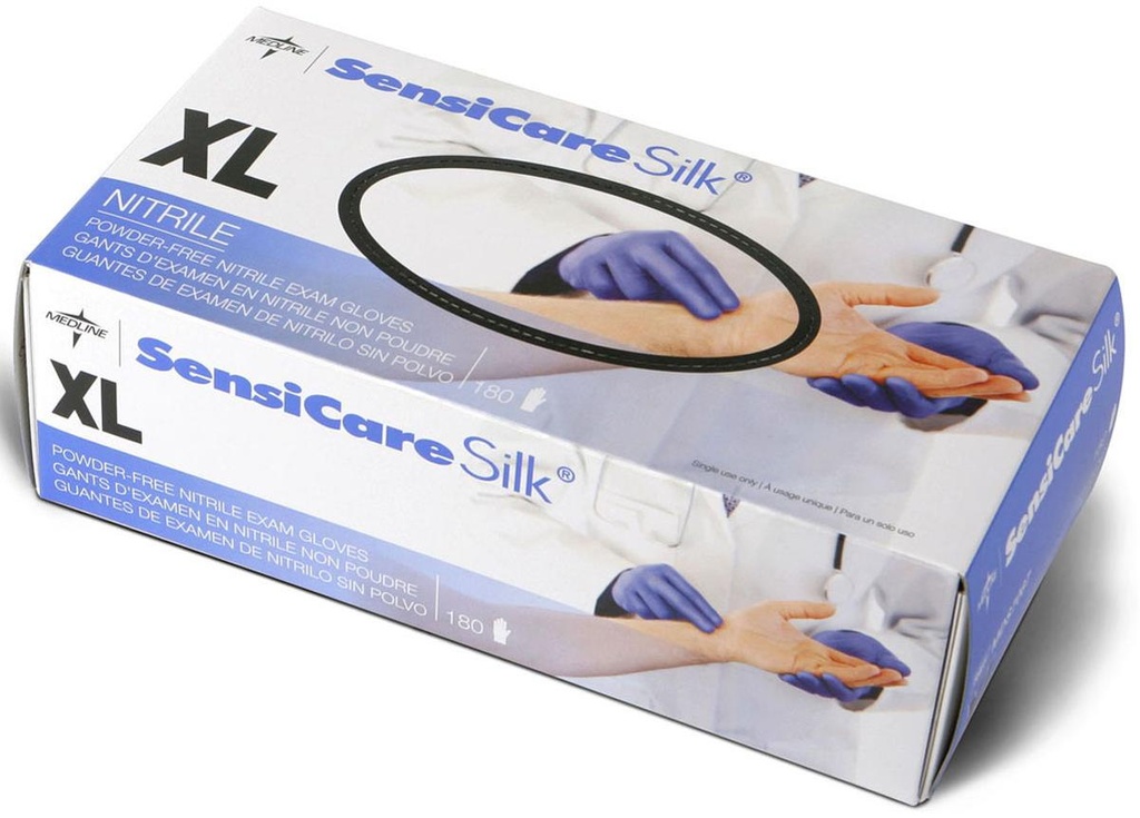 SensiCare® Silk Powder-Free Nitrile Exam Glove; Medium | CASE/2500 EACH;BOX/250 EACH