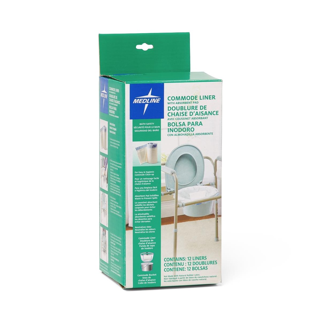 Single-Use Commode Liner with Absorbent Pad; 40 cm x 52 cm | CASE/6 EACH | BOX/1 EACH