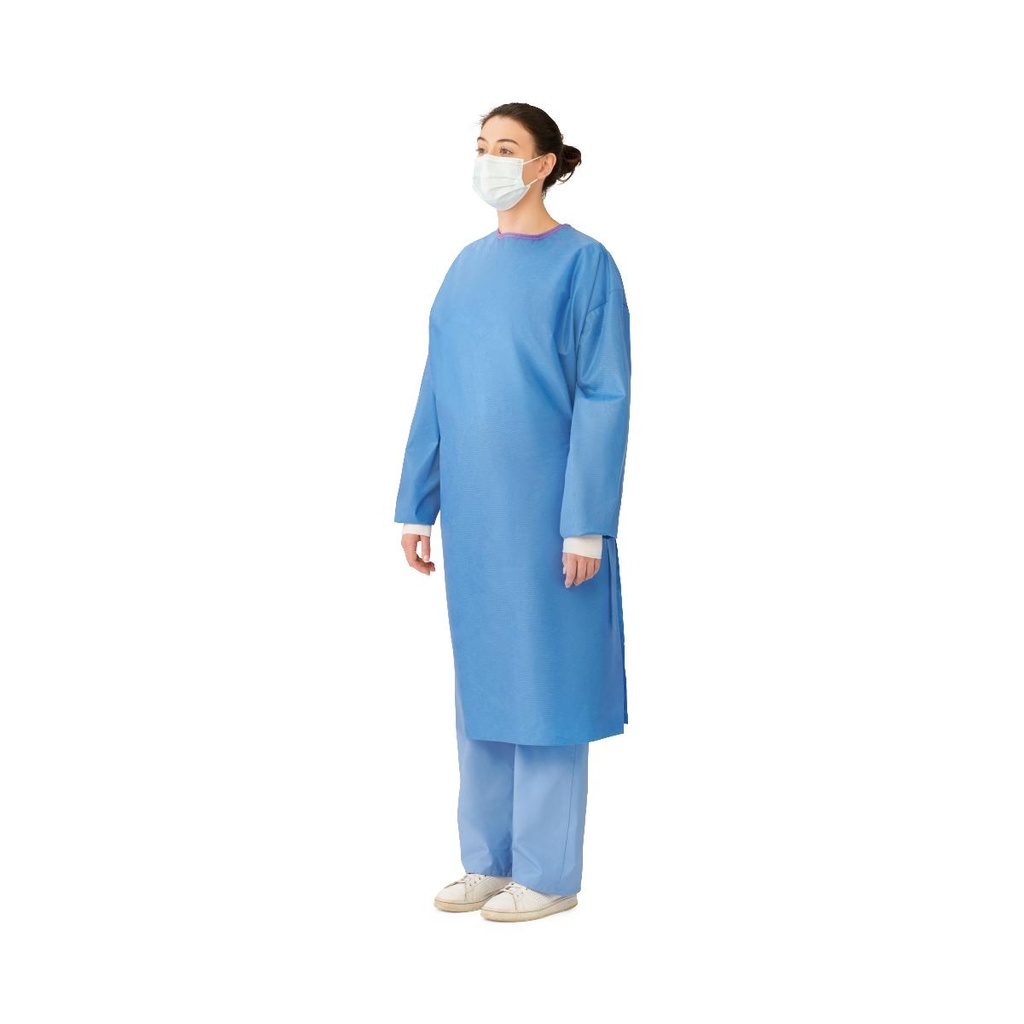 Medline Aurora Sterile Non-Reinforced Surgical Gown with Set-In Sleeves; Large | CASE/30 EACH