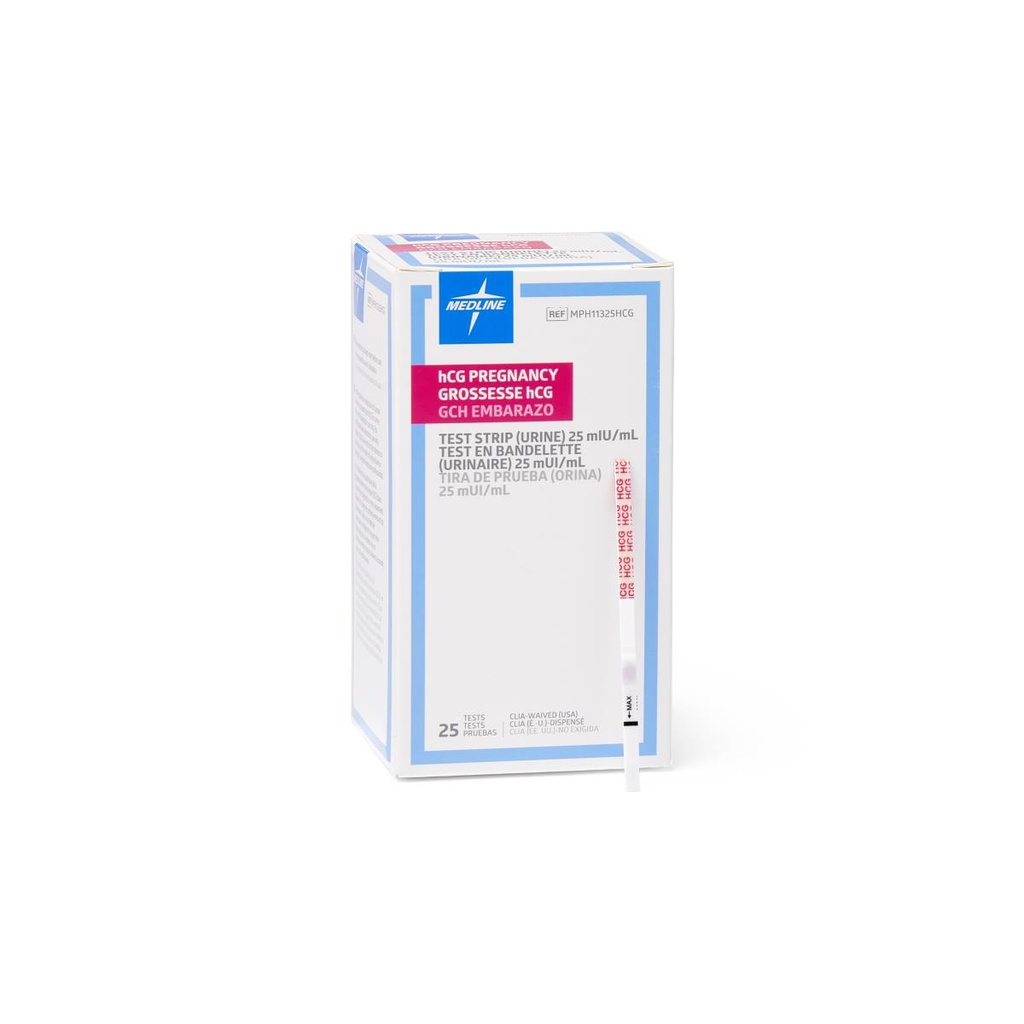 [MPH11325HCG-BOX] Medline hCG Urine Pregnancy Test Strips; Dipstick | BOX/25 EACH