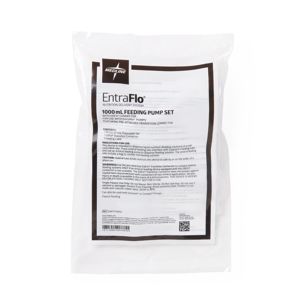 EntraFlo® Single Channel Enteral Feeding Set with ENFit® Connector; 1 L Bag SetCASE/30 | CASE/30 EACH