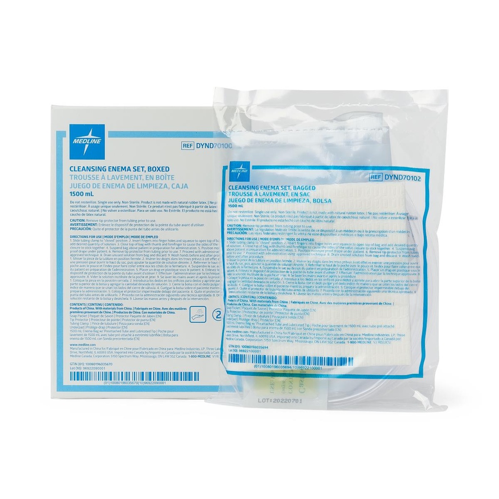 Medline Enema Bag Set; 1500 mL | CASE/48 EACH