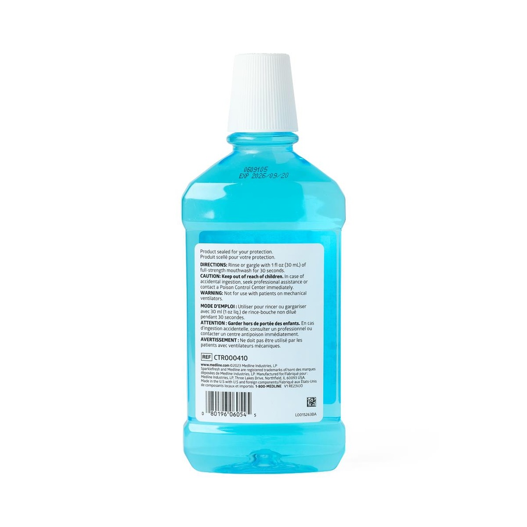 Medline SparkleFresh™ Alcohol-Free Mouthwash; 473 mL | CASE/12 EACH