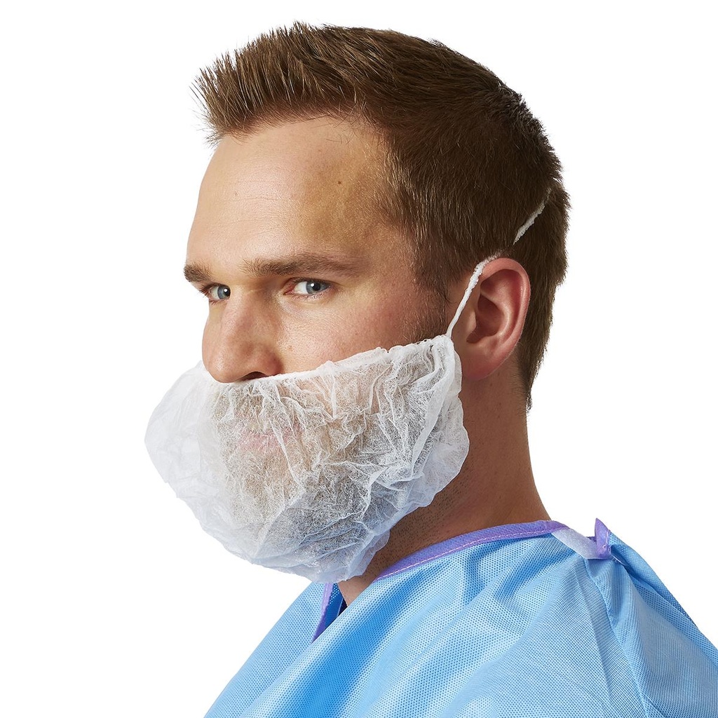 Medline Hair and Beard Cover with Elastic Strap; White | CASE/1000 EACH | BOX/100 EACH