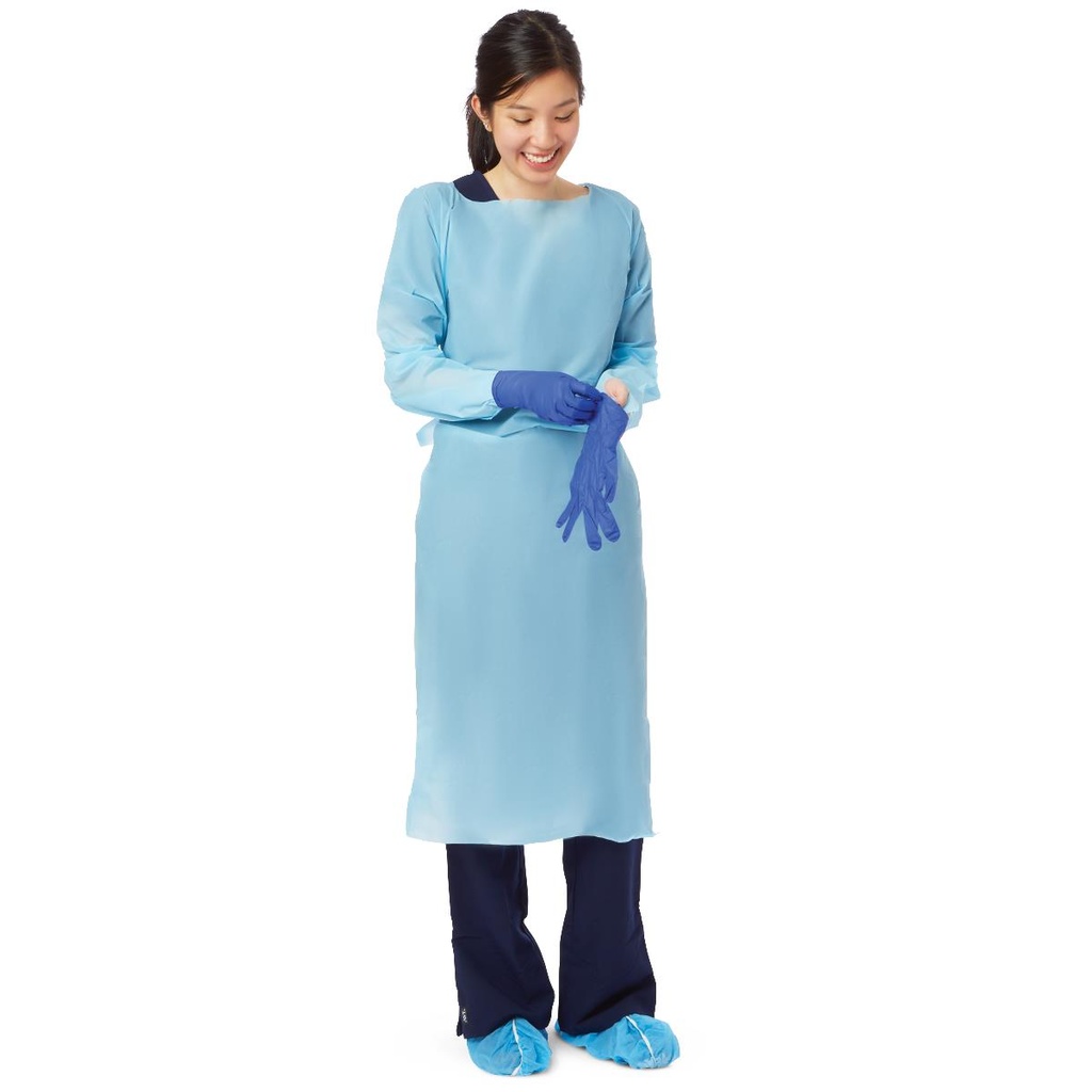 Medline Single-Use Polyethylene Film Heavy-Weight Gown; Regular, Blue | CASE/75 EACH | BOX/15 EACH