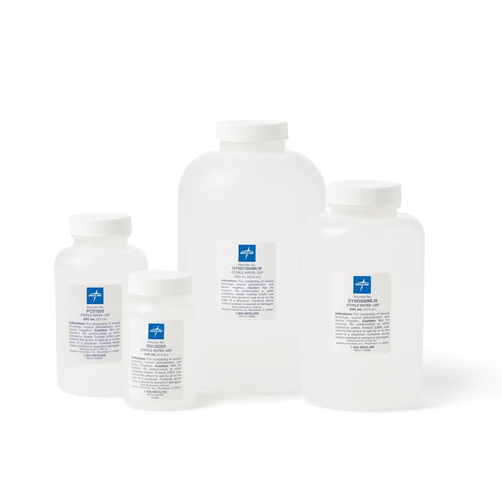 Medline Sterile Water for Irrigation; 500 mL Bottle | CASE/18 EACH