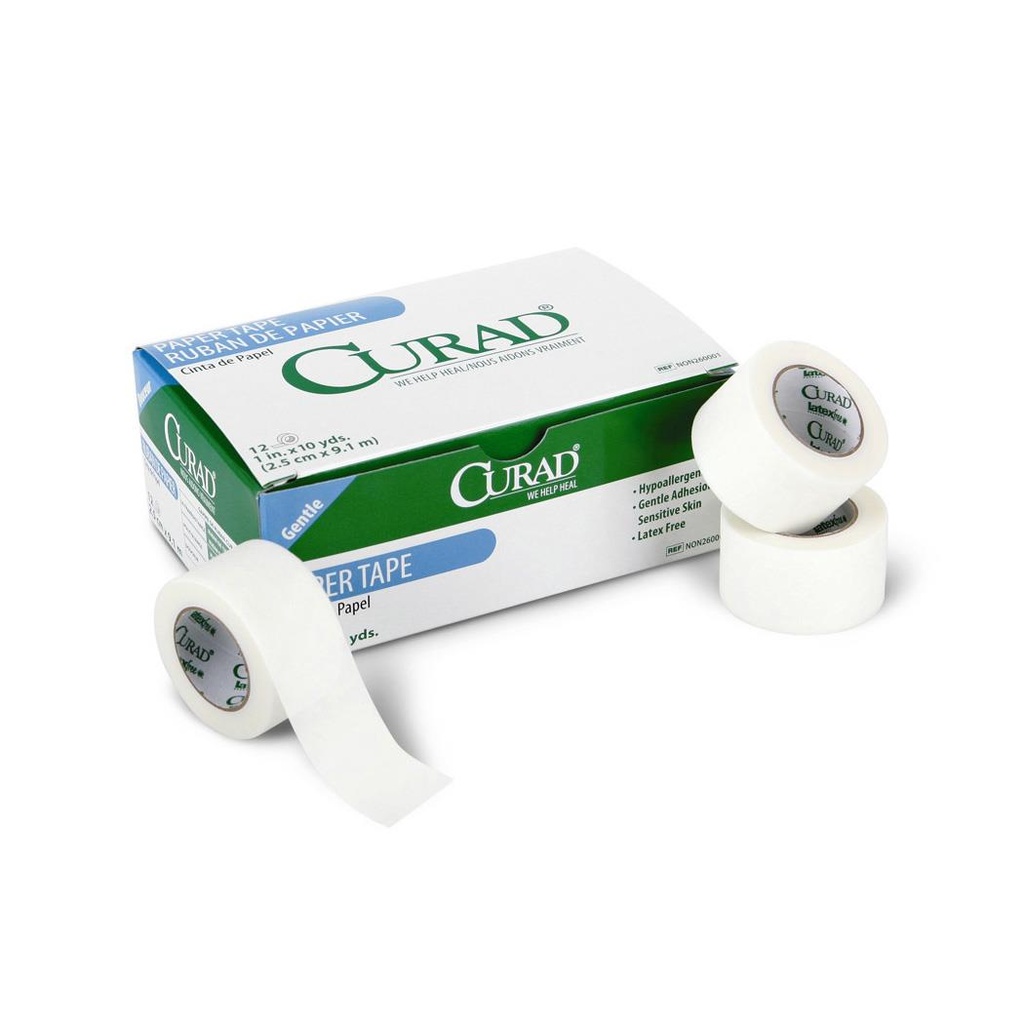 CURAD® Paper Surgical Tape; 1" x 10 yd. (2.5 cm x 9 m) | CASE/120 EACH | BOX/12 EACH | ROLL/1 EACH