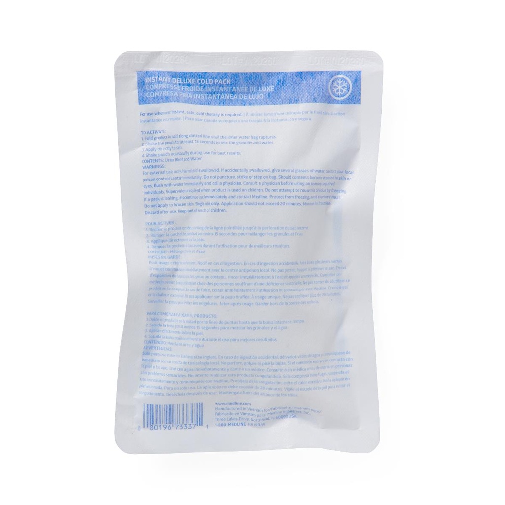 [MDS148000-CASE] Medline Deluxe Instant Cold Pack with Gentle Cover; 6" x 9" (17 cm x 23 cm) | CASE/24 EACH (CASE)