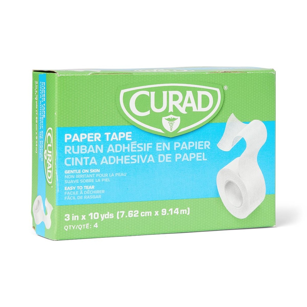 CURAD® Paper Surgical Tape; 3" x 10 yd. (7.5 cm x 9 m) | CASE/40 ROLL | BOX/4 ROLL