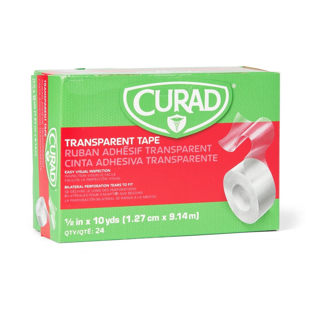 CURAD® Transparent Perforated Surgical Tape; 0.5" x 10 yd. (1.3 cm x 9 m) | CASE/240 EACH | BOX/24 EACH | ROLL/1 EACH