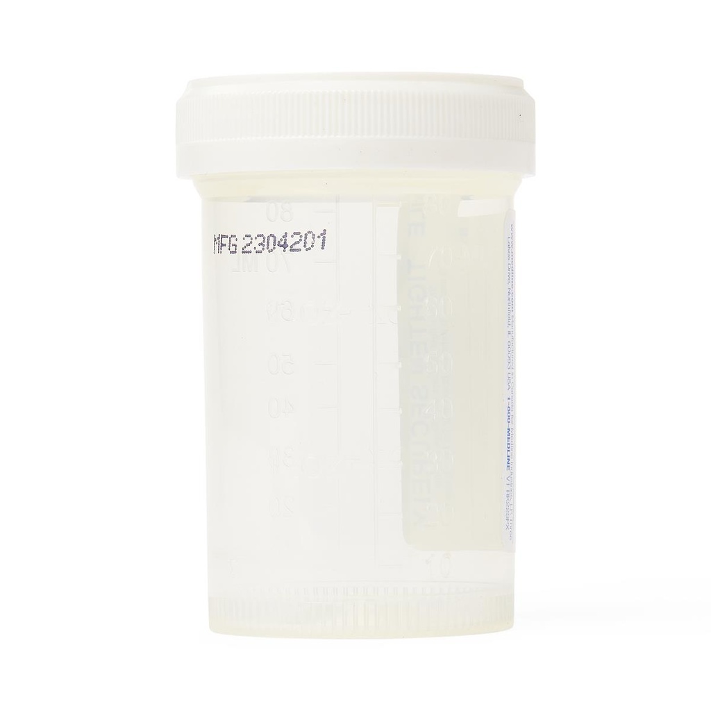 Medline Pneumatic Tube System Specimen Container; White, 90 mL (3 oz.) | CASE/400 EACH | BAG/100 EACH