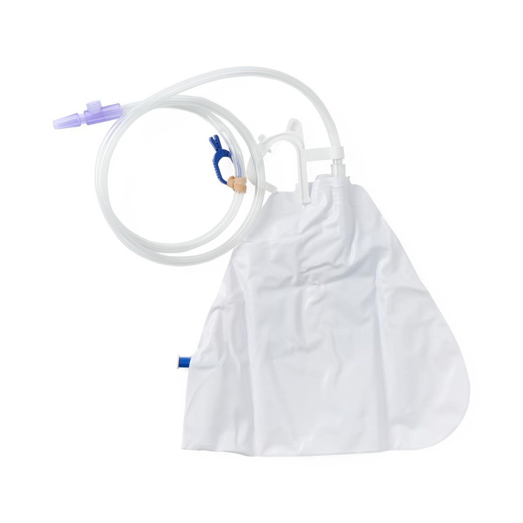 Medline Urinary Drain Bag; Anti-Reflux Valve and Metal-Free Slide-Tap Drainage Port, 2,000 mL | CASE/20 EACH