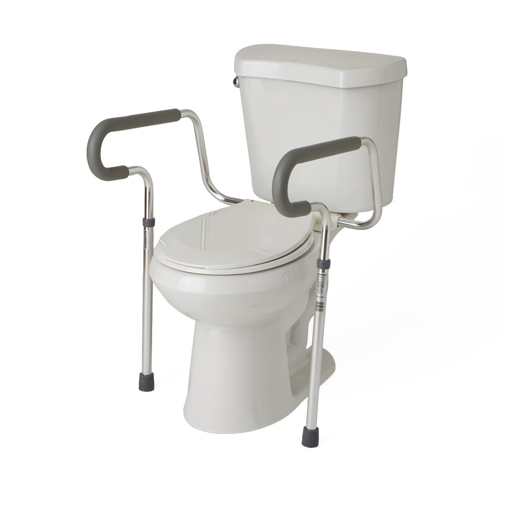 Medline Adjustable Toilet Safety Rail; Aluminum Toilet Safety Rails | CASE/2 EACH