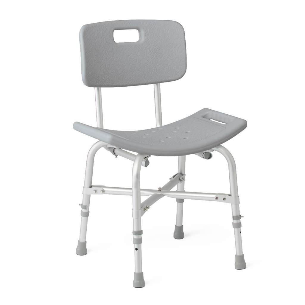 Medline Aluminum Shower Chair with Back; With Backrest and Reinforced Frame, 550 lb. Weight Capacity | EACH