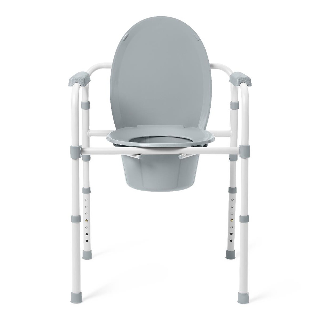 Medline Aluminum Bedside Commode; 3-in-1 Folding Aluminum Elongated Commode | EACH