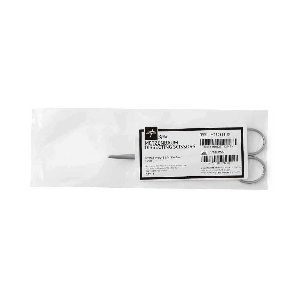 Medline Konig Metzenbaum Dissecting Scissors; Curved, 5.75" (14.5 cm) | EACH