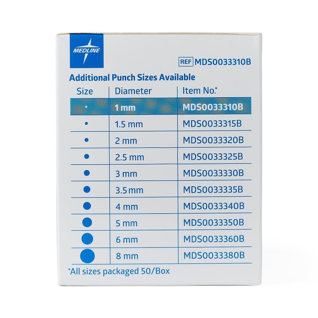 Medline Sterile Biopsy Punch; Diameter 1 mm | BOX/50 EACH