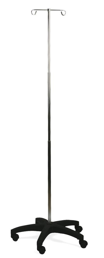 Medline Aluminum Foldable 5-Leg IV Pole, 2 Hooks | CASE/3 EACH