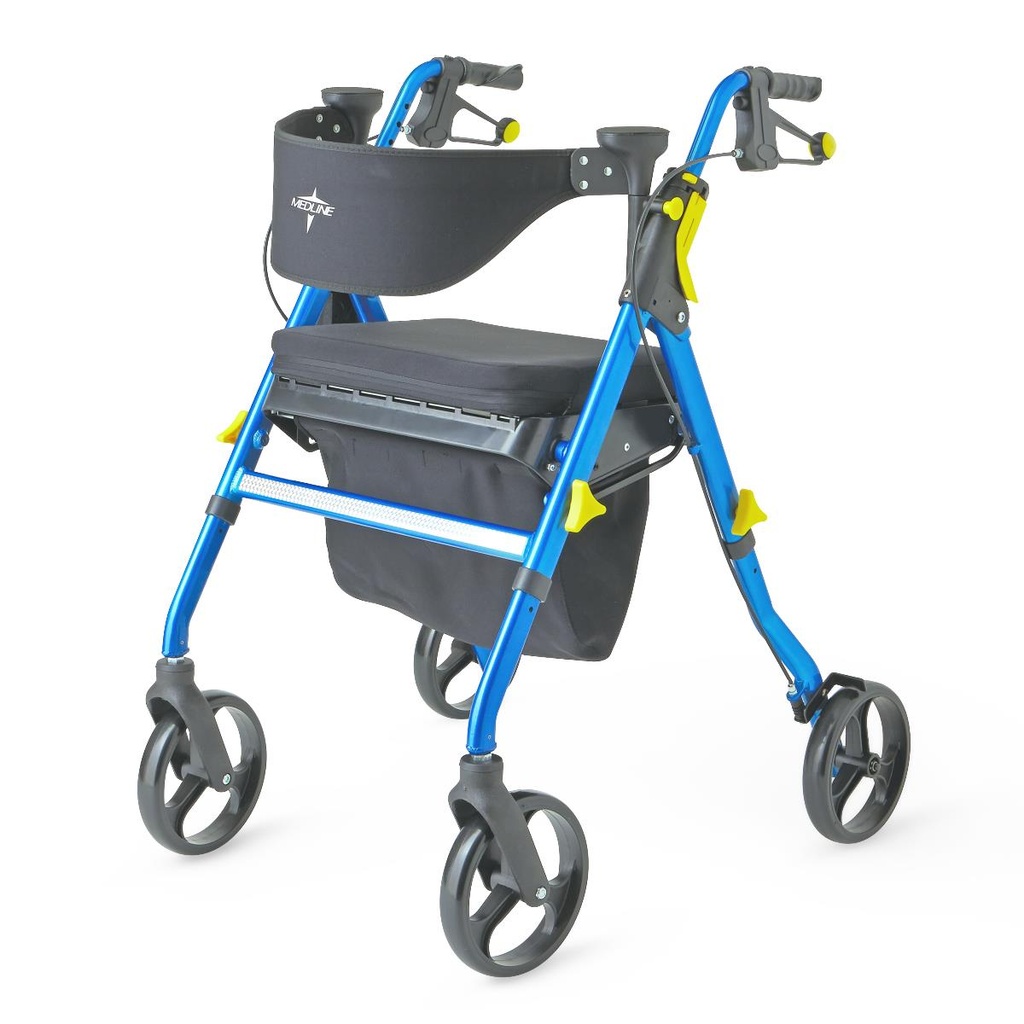 Medline Premium Empower Rollator; 8" (20 cm) Wheels, Blue | CASE/1 EACH