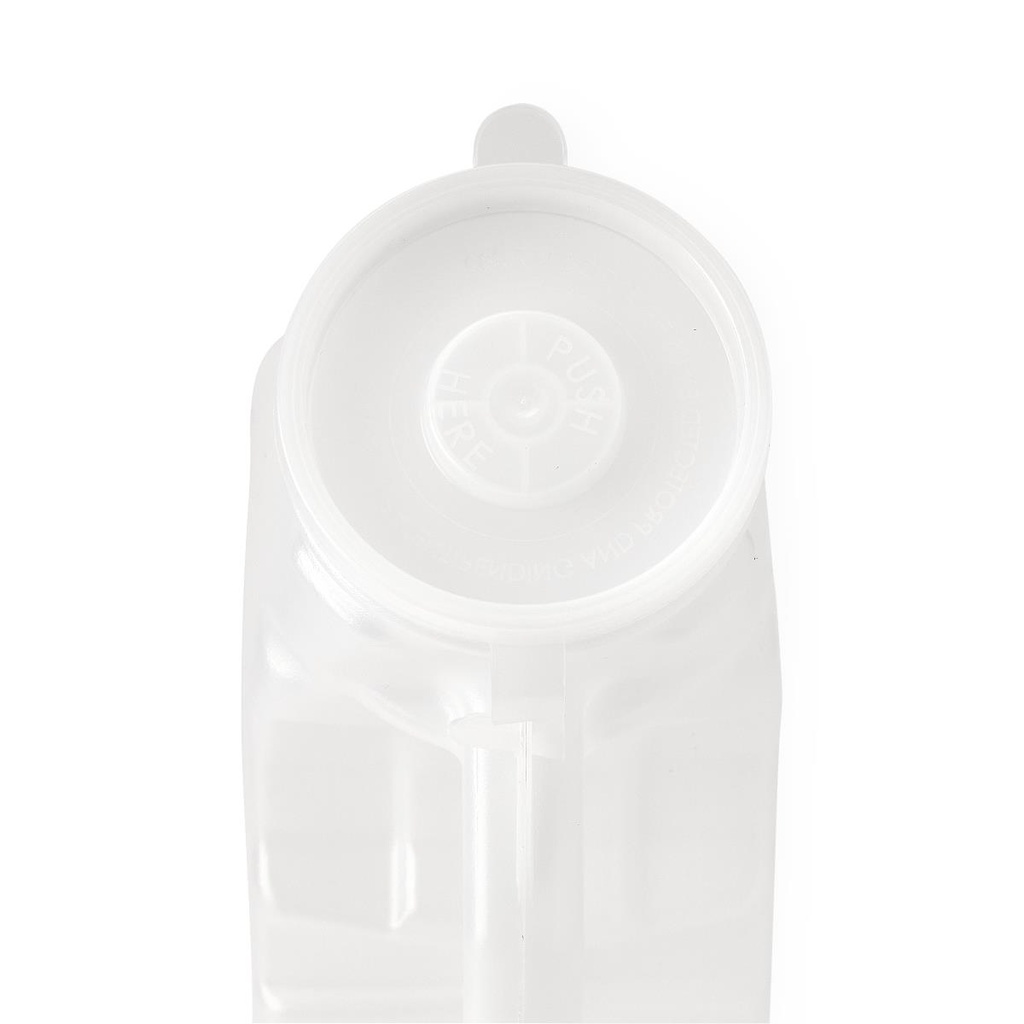 Medline Single-Use Plastic Male Urinal with Lid; Translucent, 1 qt. (1 L) | CASE/48 EACH