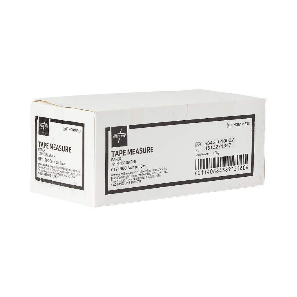 [NON171333-CASE] Medline Paper Tape Measure; 72" (182.88 cm) | CASE/500 EACH