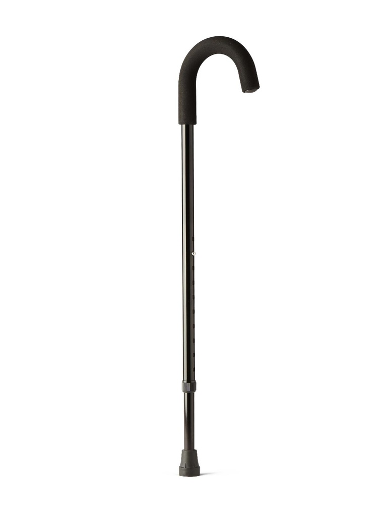 Medline Standard Aluminum Cane; Black | CASE/6 EACH