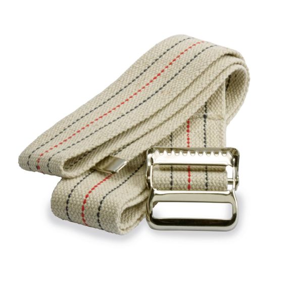 Medline Transfer/Gait Belt; Metal Buckle, Bariatric, 2" x 72", Beige with Stripes | EACH