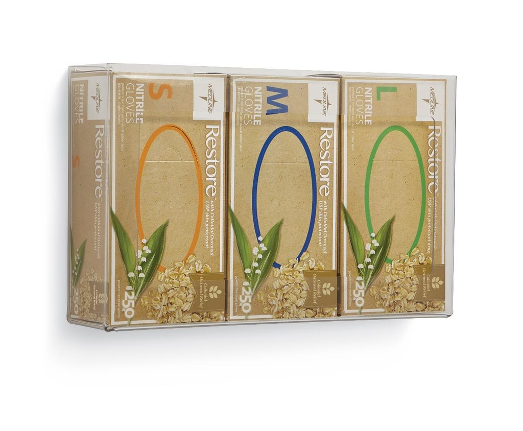 Medline Clear Plastic Glove Box Holder; 3 boxes - horizontal or vertical | CASE/6 EACH