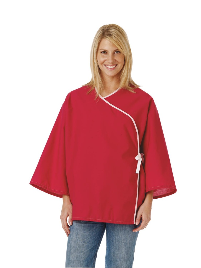 Medline Mammography Patient Jacket; Ruby, Crisscross Front | CASE/12 EACH | DOZEN/12 EACH