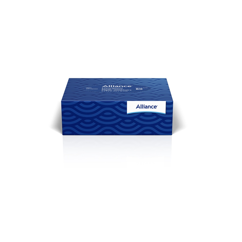 Alliance™ 2-Ply Facial Tissue; 5" x 7.5 ", (13 x 19 cm), 80/box | CASE/10800 EACH | BOX/80 EACH